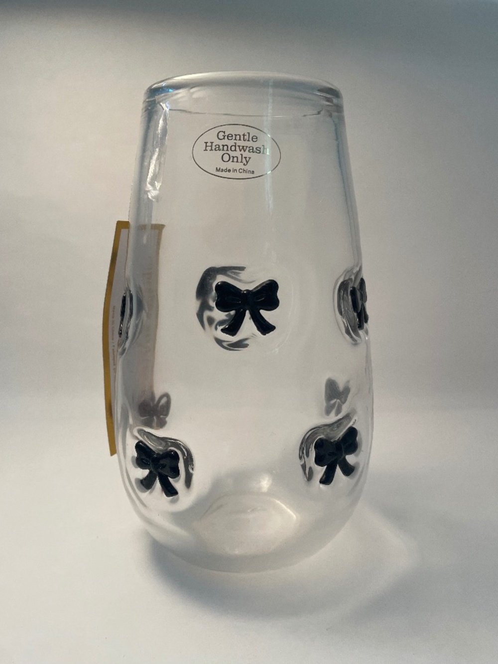 Cupcakes and Cashmere Elegant Glass Vase w/Black Bow Design New with Tag (NWT)